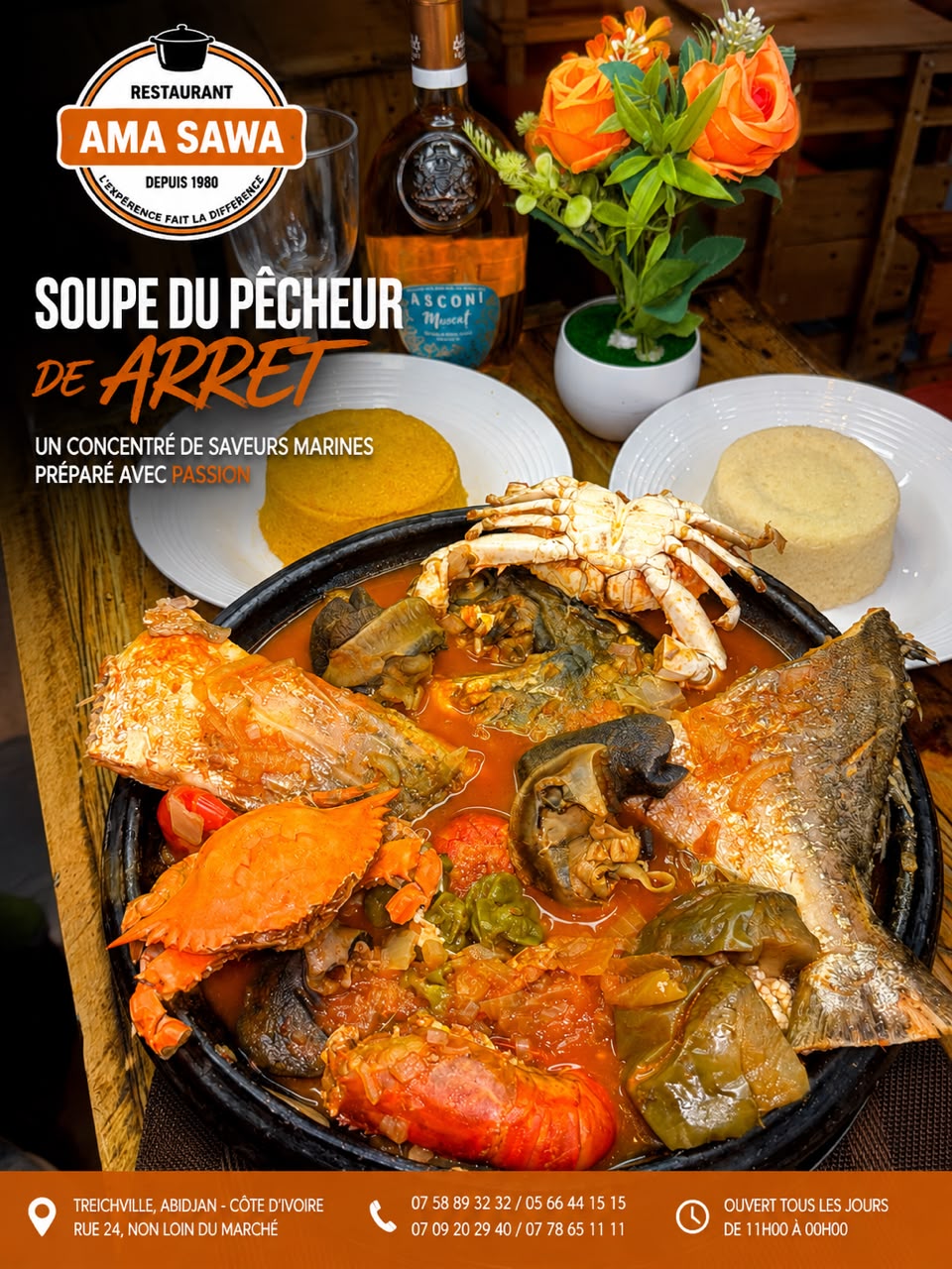🍲 Soupe du pêcheur de l’Arrêt, un généreux concentré de saveurs marines avec poissons, crabes, écrevisses et légumes, préparé avec passion. Un vrai régal pour les amoureux des produits de la mer ! 🦀🔥