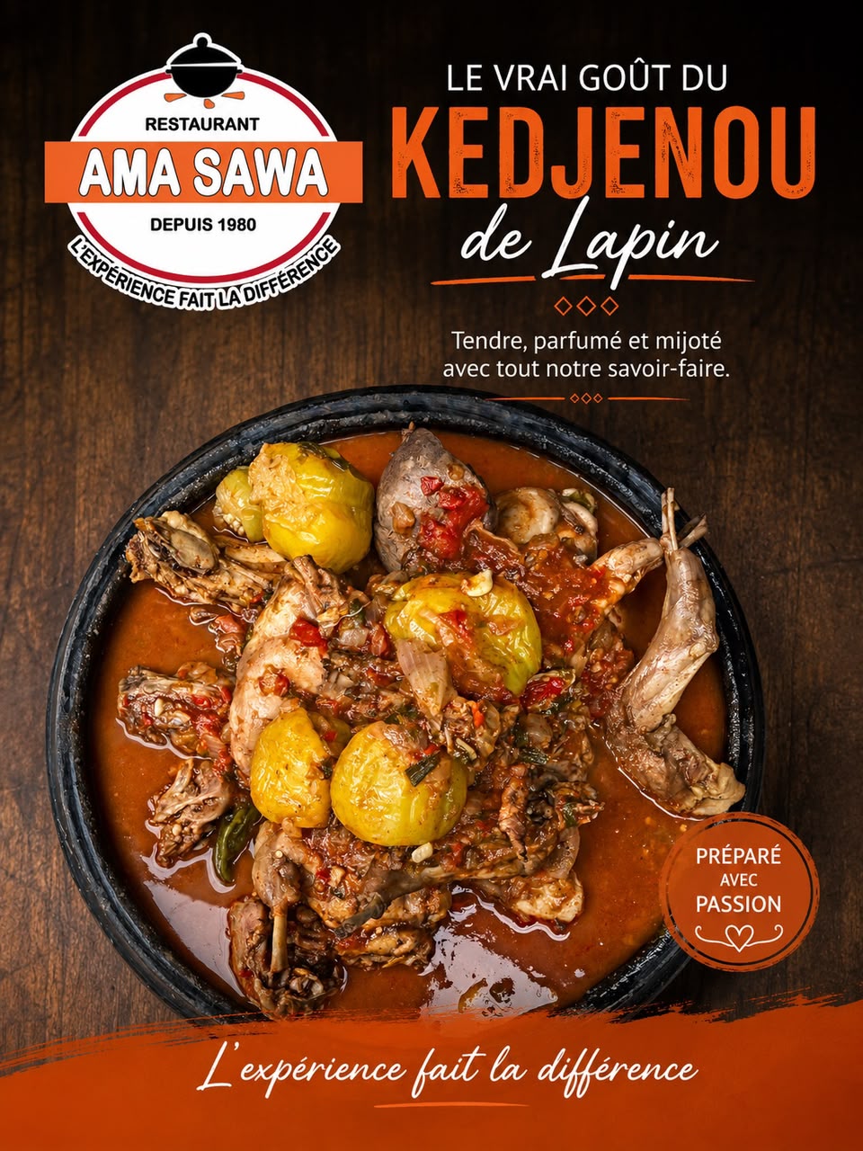 🐇 Kedjenou de lapin, tendre, parfumé et mijoté avec des épices et des légumes. Une spécialité ivoirienne authentique, riche en saveurs et préparée avec passion ! 😋🔥